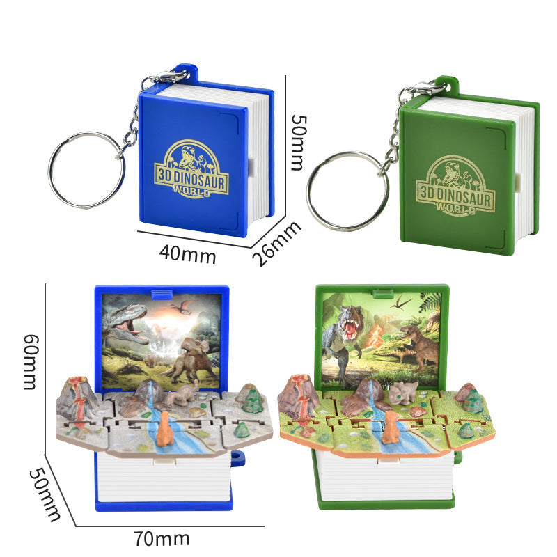 3D Dinosaur Folding Castle Keychain